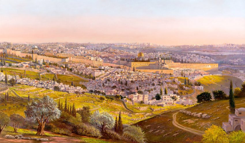 Painting by Alex Levin: "Welcoming Messiah" https://artlevin.com/