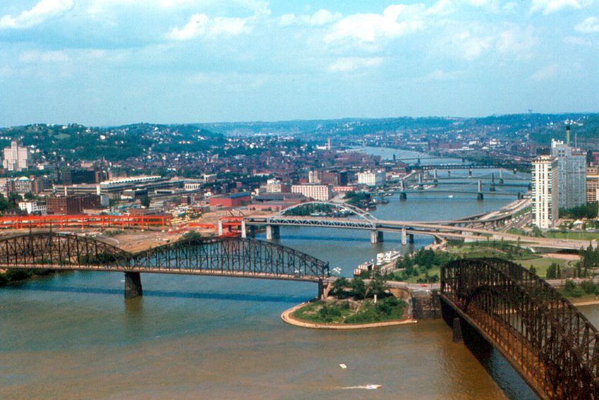 Pittsburgh - Three Rivers from Duquesne Heights (1968)